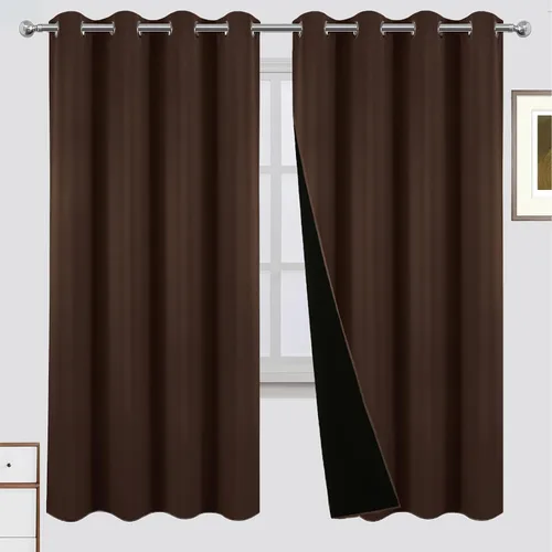 Miniatura 79 de LEMOMO Cortinas 100% opacas de 52 x 95 pulgadas, 2 paneles de oscurecimiento con aislamiento térmico para dormitorio Negro