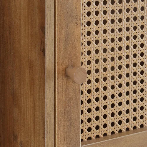 Miniatura 8 de Convenience Concepts Xtra Storage - Armario de 2 puertas de tejido bohemio de 16.5 pulgadas, organizador de almacenamiento moderno con estante, 2