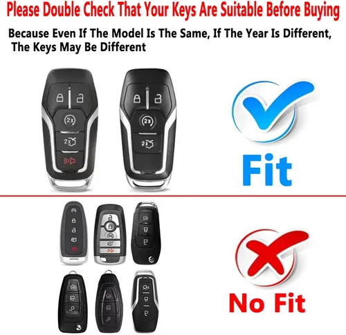 Miniatura 2 de Funda para Llavero Compatible con Ford F150 F250 F350 Fusion Edge Explorer Mustang Lincoln MKZ MKC Accesorios, Material TPU Suave Protección Negro
