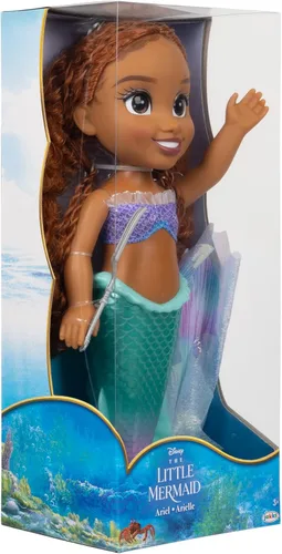 Miniatura 5 de The Little Mermaid Disney Little Mermaid Movie - Impresionante muñeca Ariel de 15 pulgadas con cola iridiscente nacarada y aletas de tela brillante