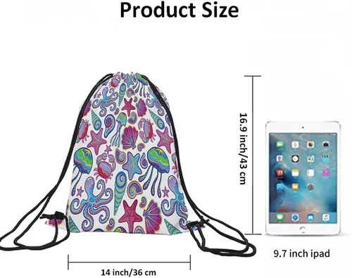 Miniatura 6 de Beabes Bolsas con cordón de unicornio, mochila y bolsa de gimnasio con cordón, Multi-a63, Mochilas de viaje