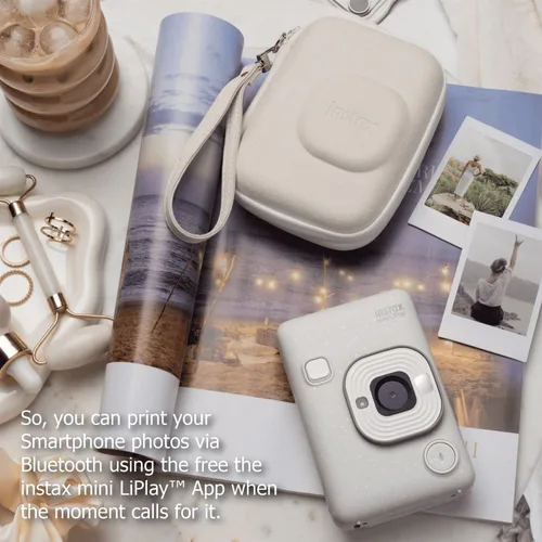Miniatura 6 de Paquete de cámara instantánea Fujifilm INSTAX Mini LiPlay híbrida con 20 hojas de película INSTAX Mini, tarjeta microSD de 32GB, cable de carga USB