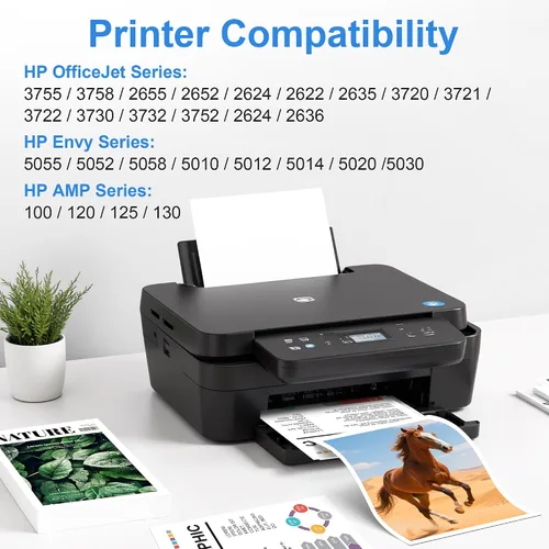 Miniatura 2 de Paquete combinado de cartuchos de tinta de color negro 65XL para HP Ink 65XL 65 funciona con HP Envy 5055 5000 5052 5010 5070 5014 5052 5058 Deskjet