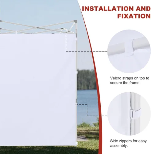 Miniatura 7 de ABCCANOPY - Toldo desplegable para el sol 10'x 10', pared lateral de 10' (1 panel), más de 15 colores, con cintas para sujetar de la estructura