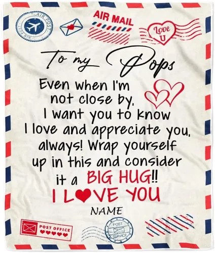 Miniatura 10 de Manta de forro polar personalizada con texto en inglés «To My Grandad» de Grandkids I Love You Hugs con texto en inglés «To My Grandad»