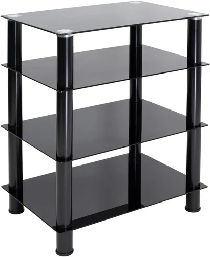 Miniatura 9 de Mount-It! - Soporte multimedia de vidrio templado para componentes de audio y video, torre de audio y centro de medios con 5 estantes (MI-8671) y 4