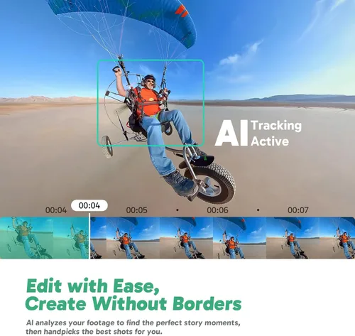 Miniatura 7 de AKASO Combo de creador de cámara de acción 360: video 360 de 5.7K con sensores de 1/2 pulgada de 48 MP, foto 360 de 72 MP, 360 supersuave, palo