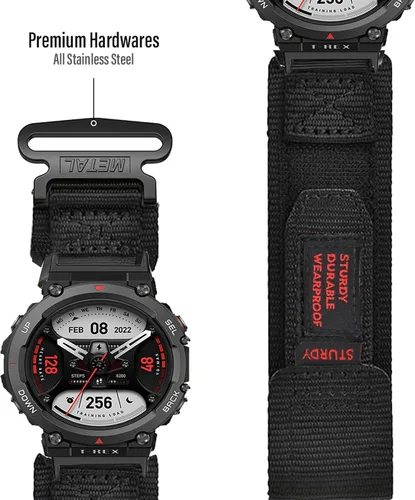 Miniatura 5 de Lamshaw Compatible con Amazfit T-Rex 2 bandas, correa deportiva de nailon resistente con diseño de bucle tejido compatible con Amazfit T-Rex 2 Smart