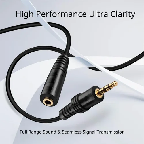 Miniatura 2 de TNP AUX - Cable de extensión para auriculares de 0.138 in (3 pies), extensor macho a hembra, adaptador de conector de enchufe auxiliar de audio