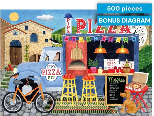 Miniatura 7 de Ceaco - Food Trucks - Pip's Pizza Truck - Rompecabezas de 500 piezas para adultos y familias - Arte vibrante de alta resolución por Stephanie
