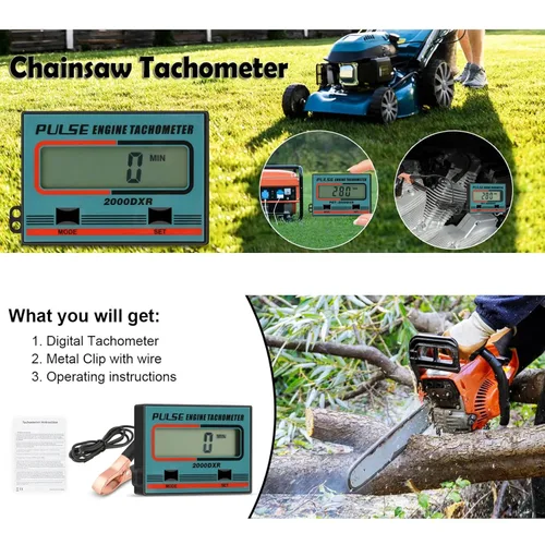 Miniatura 2 de Medidor digital de rpm, tacómetro de pulso de inducción, medidor de horas para motores pequeños, motosierras, cortadoras de césped, motocicletas