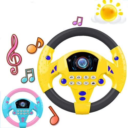 Miniatura 2 de Forart Controlador de conducción simulado portátil simulado volante copiloto juguete con sonidos y luces volante, juguete de regalo para niños