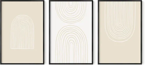 Miniatura 48 de HAUS AND HUES Arte de pared moderno de mediados de siglo, decoración bohemia para pared, juego de 3 impresiones artísticas de sol, decoración