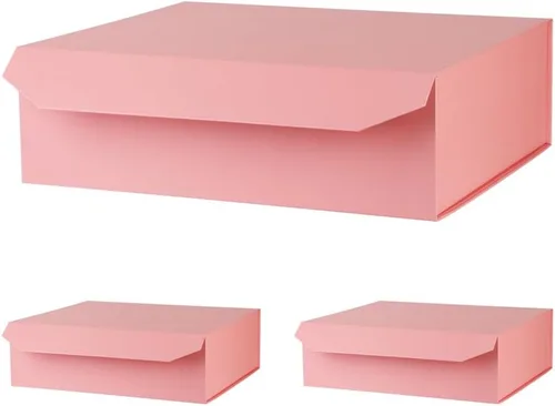 Miniatura 36 de 5 cajas de regalo rosa con cinta de 9.5 x 7 x 4 pulgadas, caja de regalo resistente con tapa para embalaje de regalo, cajas de almacenamiento