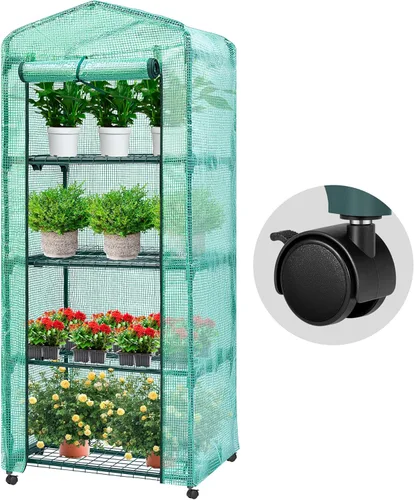 Miniatura 9 de VIVOSUN Invernadero portátil para caminar de 49 x 49 x 63 pulgadas, con cubierta de PVC y base desmontable, emergente instantáneo y plegable, mini