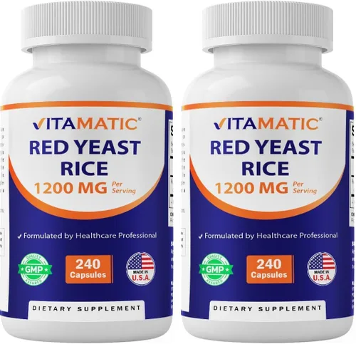 Miniatura 10 de Vitamatic - Arroz de levadura roja de 1200 mg por porción, 240 cápsulas vegetales, fabricado en los Estados Unidos, sin OMG y sin gluten