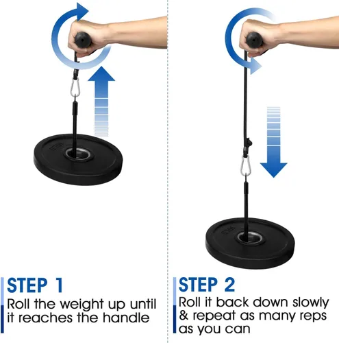 Miniatura 6 de Yes4All Wrist and Forearm Blaster, Build Massive Grip Strength & Muscles with Steel Wrist Roller & Forearm Roller, Heavy Duty Arm Blaster Fits 1" &