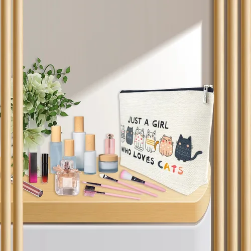 Miniatura 6 de ancpeany Regalos de gato para mujeres, bolsa de maquillaje para mujeres, regalos para amantes de los gatos, regalo de dama con temática de gatos