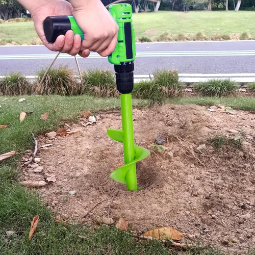 Miniatura 7 de Broca de Taladro Helicoidal para Plantar - Broca de Taladro de Jardín de Servicio Pesado de 4"X12" Helicoidal - Herramienta Plantadora de Bulbos
