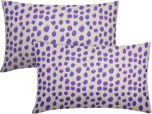 Miniatura 109 de Fundas de almohada marrón y blancas de 18 x 18 pulgadas, juego de 2 almohadas boho grises con lunares, fundas de almohada modernas estampadas