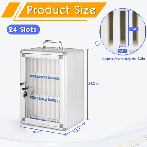 Miniatura 2 de Gabinete de almacenamiento para teléfonos celulares con 24 ranuras, de aleación de aluminio, para montaje en la pared con cerradura, se puede llevar