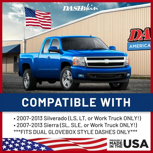 Miniatura 2 de DashSkin Cubierta Tapa de Tablero Moldeada de Una Pieza Compatible con Silverado Sierra 2007-2013 con Tableros de Doble Guantera en Negro Ébano