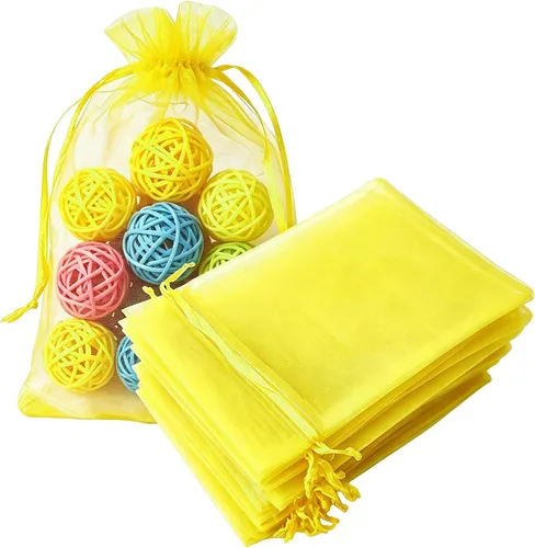 Miniatura 26 de Juego de 50 bolsas de organza de regalo con cordón azul aguamarina de 4 x 6 pulgadas para baby shower, Navidad, boda, recuerdos de fiesta, despedida