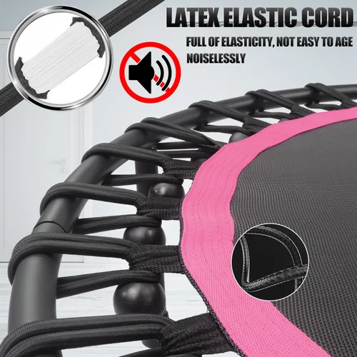 Miniatura 2 de Newan Mini trampolín silencioso de 40 a 48 pulgadas, trampolín de fitness, bungee rebote, entrenamiento cardiovascular, entrenamiento para adultos