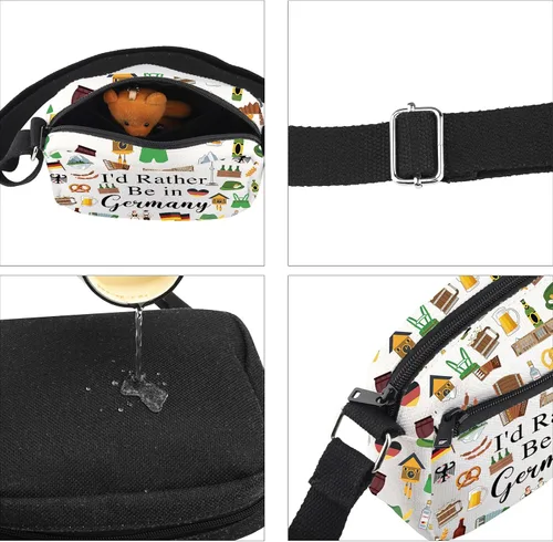 Miniatura 3 de PWHAOO Bolsa de maquillaje de viaje de Alemania, preferiría estar en Alemania, bolsa de cosméticos para vacaciones - Regalo de recuerdo, Más bien