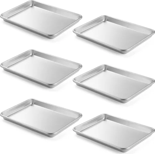 Miniatura 11 de CURTA Paquete de 12 Bandejas de Lámina de Aluminio, Certificadas NSF Tamaño Medio 13 x 9 pulgadas Bandeja Comercial para Panadería Pasteles y 13 x