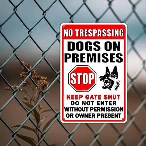Miniatura 2 de Letrero de metal con texto en inglés «Beware Of Dog» («Beware Of Dog» («Beware Of Dog» («Beware Of Dog»