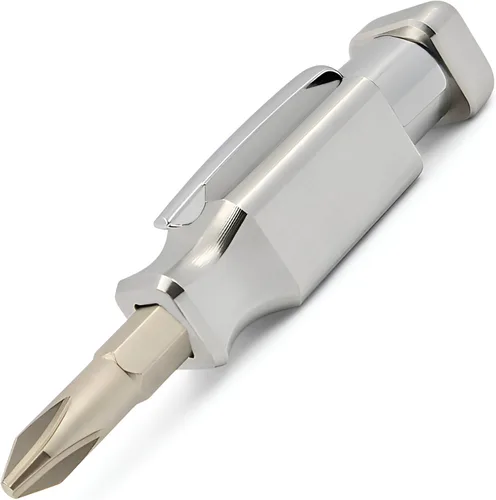 Destornillador de bolsillo con imán y clip (acero inoxidable) de doble extremo con Phillips, cabeza plana