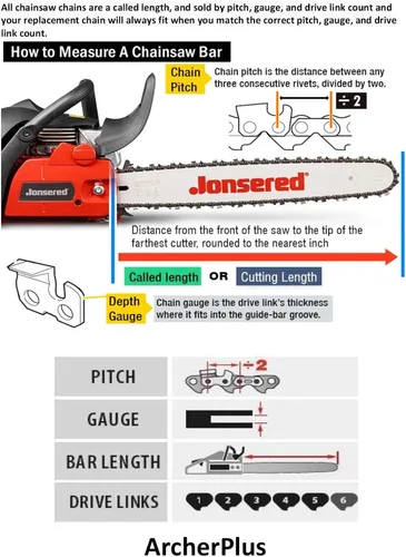 Miniatura 2 de Cadena de sierra cincel Archer de 12 pulgadas LP .043 45DL repl. Oregon R45 90PX045G