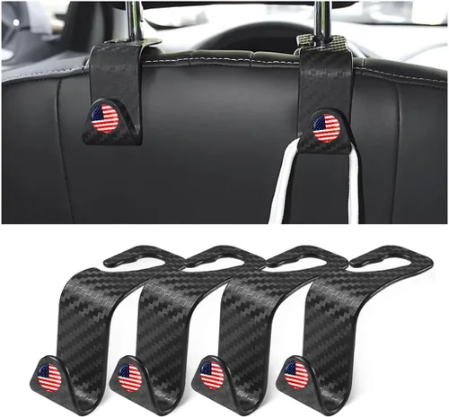 Miniatura 8 de 4 ganchos para reposacabezas de asiento de coche, soporte de colgador para asiento trasero, organizador de vehículo universal y elegante