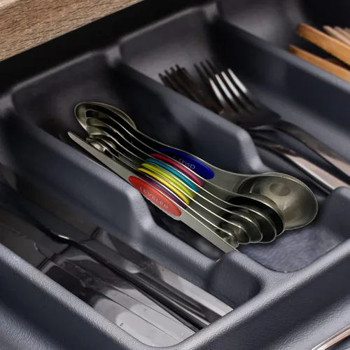Miniatura 4 de Juego de cucharas medidoras, de doble cara (7 unidades), cucharas medidoras magnéticas de acero inoxidable fáciles de leer, se mantienen juntos