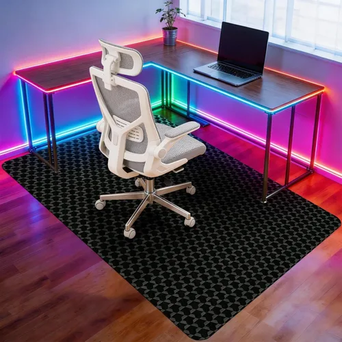 Miniatura 21 de Vicwe Tapete grande para silla de oficina para suelos alfombrados, 60 x 48 pulgadas, alfombrillas rectangulares para sillas de escritorio