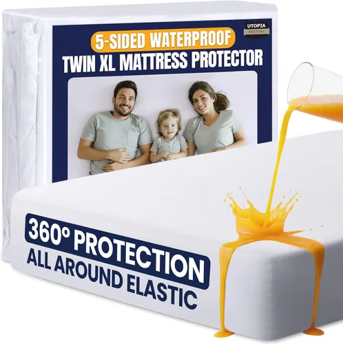 Miniatura 12 de Utopia Bedding – Protector de colchón impermeable de 5 lados tamaño individual, funda de colchón transpirable premium, estilo ajustado con bolsillos