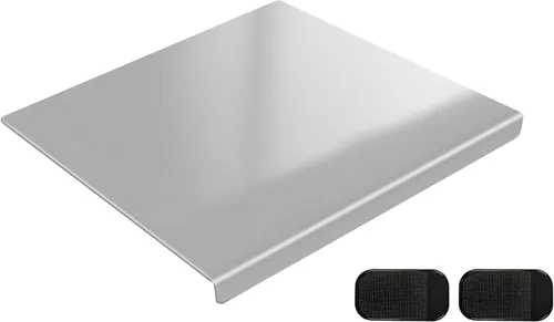 Miniatura 9 de Tabla de Cortar de Acero Inoxidable 304 con 2 Alfombrillas Antideslizantes, Yoposeo Tablas de Cortar Resistentes para Hornear para Cocina, Carne