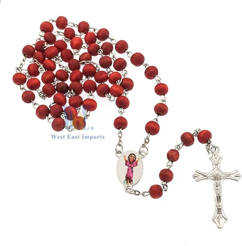 Miniatura 5 de Divino Nino Divino Niño Jesús Perfumado Rosario (12 PCS) Recuerdos de presentacion de 3 años Bautismo Party Favor Baby Jesus (rojo)