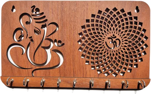 Miniatura 3 de Ganesha Om Chakra - Llavero para artículos de decoración del hogar, elegante colgador de llaves montado en la pared, soporte de llavero de artesanía