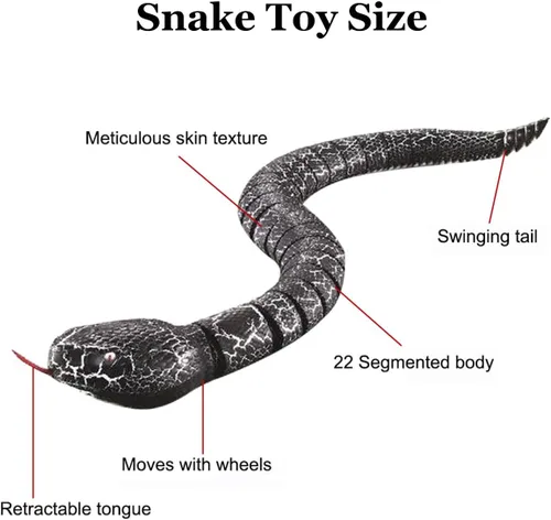 Miniatura 2 de Juguete de serpiente a control remoto, juguete realista de serpiente a control remoto, robot recargable por USB, modelo de serpiente de cascabel