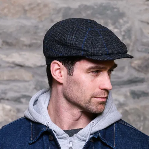 Miniatura 2 de Mucros Weavers Gorra de conducción de lana irlandesa, 8 paneles, 100% lana, estilo clásico unisex para adultos, gris, grande, formal, boda
