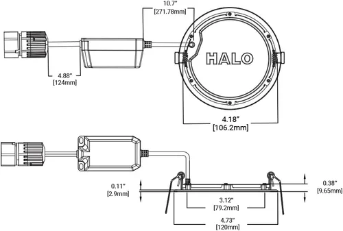 Miniatura 14 de HALO Quicklink - Luz LED de oblea empotrable ultrafina de 4 pulgadas para techo y ducha, paquete de 6 unidades, 605 lúmenes, 5 temperaturas