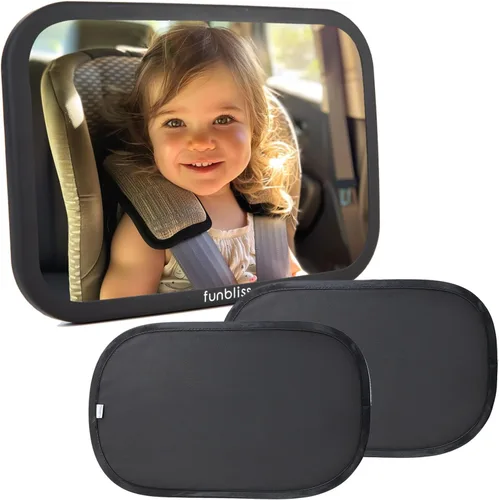 Miniatura 10 de Funbliss Espejo de coche para bebé, monitor de seguridad, asiento trasero para bebé, no requiere montaje, más seguro, mejor recién nacido