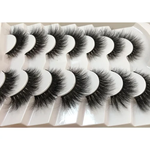 Miniatura 790 de Pooplunch - Pestañas postizas finas de visón sintético, estilo ojo de gato, naturales, cruzadas, tipo racimo, efecto 8D de volumen, tiras