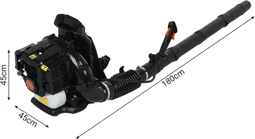 Miniatura 2 de Soplador de hojas de mochila a gas, soplador de hojas de gas de 52 CC, soplador de hojas de 2 tiempos de 550 CFM, sopladores de gas de 6800 RPM