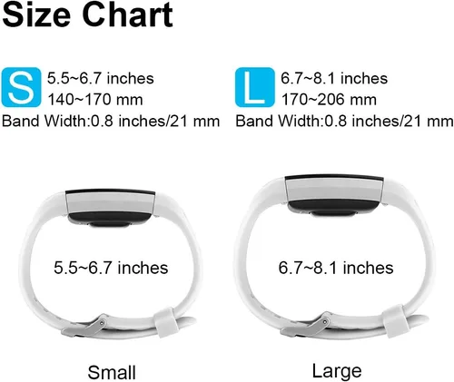 Miniatura 7 de Tobfit Bandas deportivas compatibles con Fitbit Charge 2, paquete de 4, pulseras de repuesto para mujeres y hombres, pequeñas/grandes