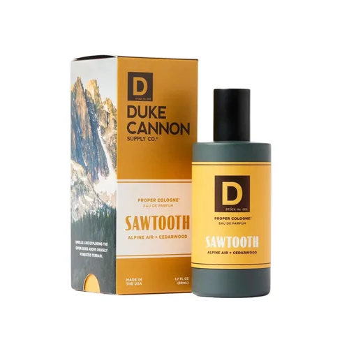 Duke Cannon Proper Cologne Sawtooth | Perfume para hombre Eau de Parfum | Aire Alpino y Madera de Cedro | Fragancia fresca, amaderada y duradera |
