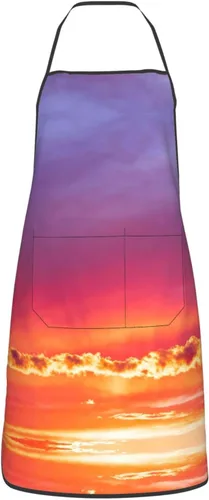 Miniatura 13 de Colorful Stars Delantal con bolsillos, delantales resistentes a las gotas de agua para mujeres y hombres, delantal ideal para uso doméstico
