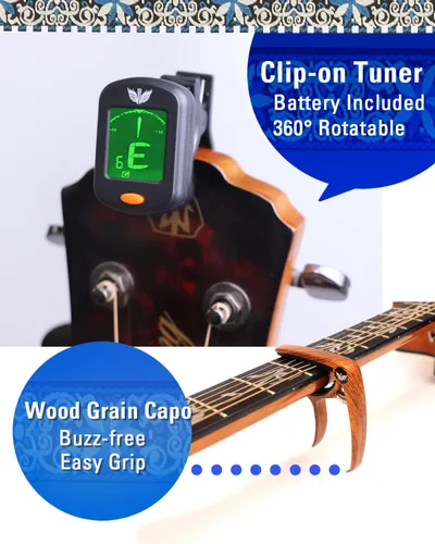 Miniatura 7 de Stage Rocker Guitar Accessories Gift Box for Acoustic and Electric Guitars, 5-in-1 Essential Gift